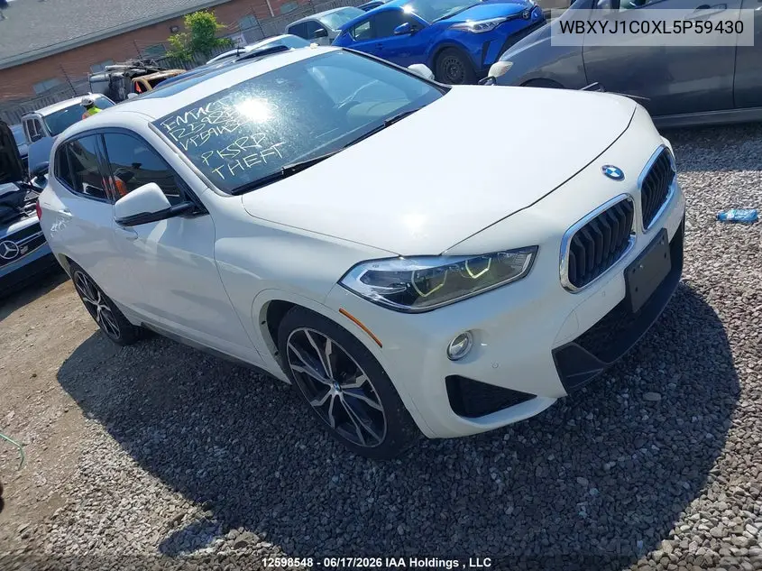 2020 BMW X2 X2 VIN: WBXYJ1C0XL5P59430 Lot: 12598548