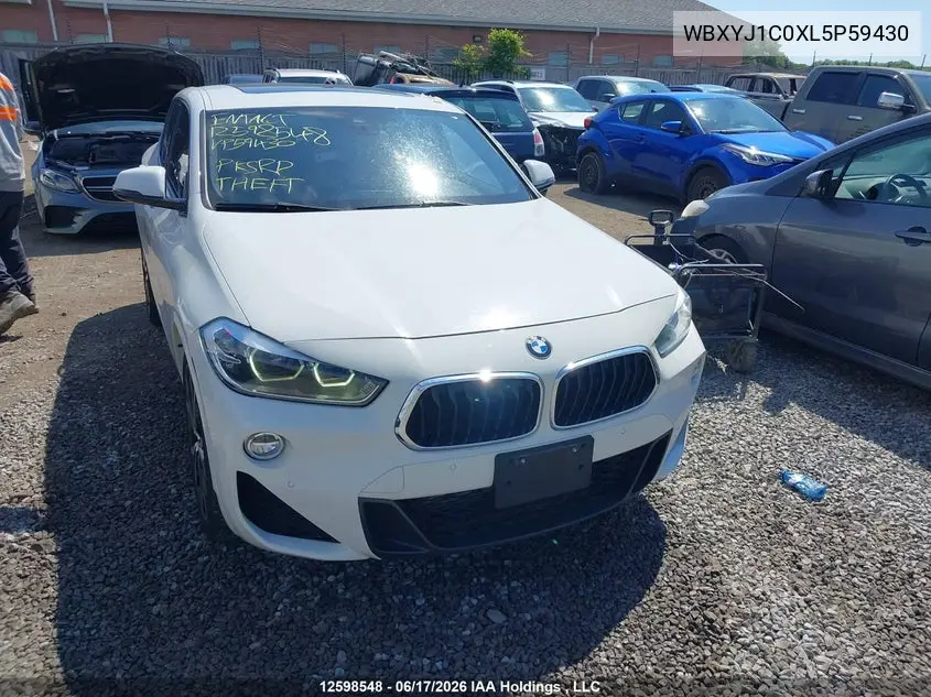 2020 BMW X2 X2 VIN: WBXYJ1C0XL5P59430 Lot: 12598548