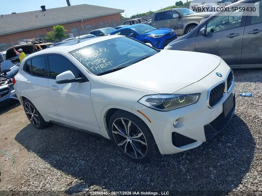2020 BMW X2 X2 VIN: WBXYJ1C0XL5P59430 Lot: 12598548