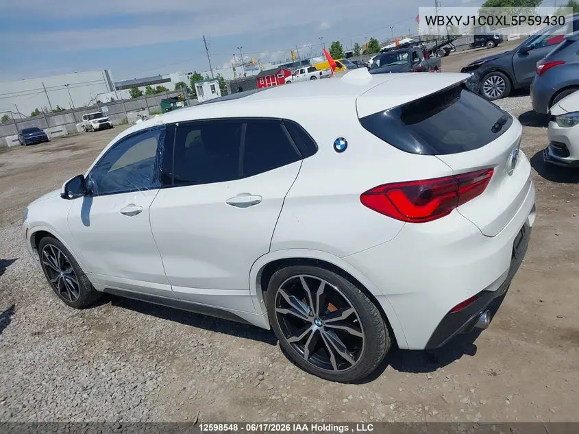 2020 BMW X2 X2 VIN: WBXYJ1C0XL5P59430 Lot: 12598548