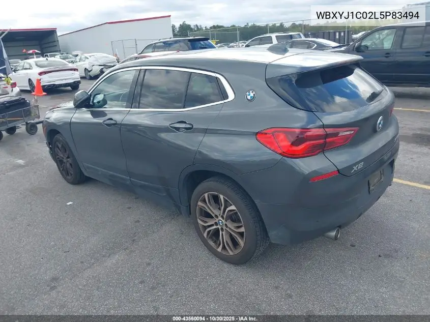 2020 BMW X2 xDrive28I VIN: WBXYJ1C02L5P83494 Lot: 43560094