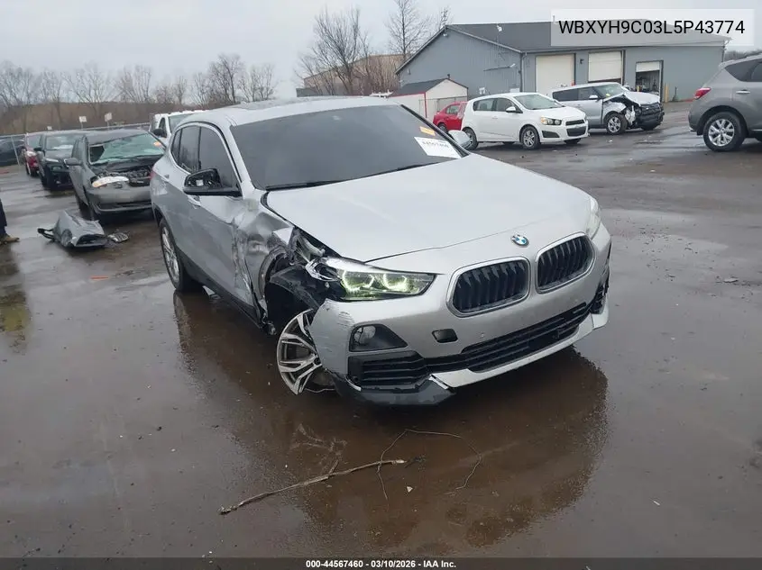 2020 BMW X2 Sdrive28I VIN: WBXYH9C03L5P43774 Lot: 44567460