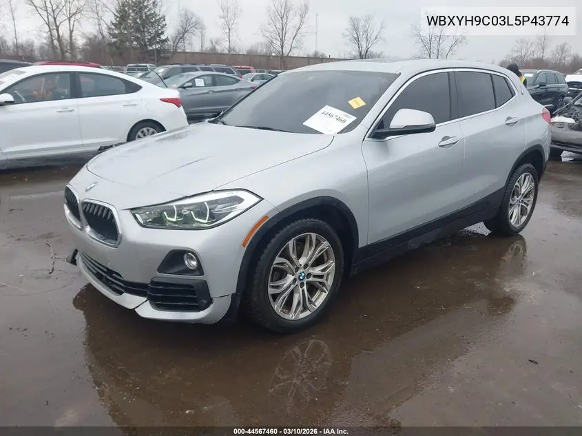 2020 BMW X2 Sdrive28I VIN: WBXYH9C03L5P43774 Lot: 44567460
