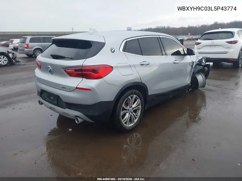 2020 BMW X2 Sdrive28I VIN: WBXYH9C03L5P43774 Lot: 44567460