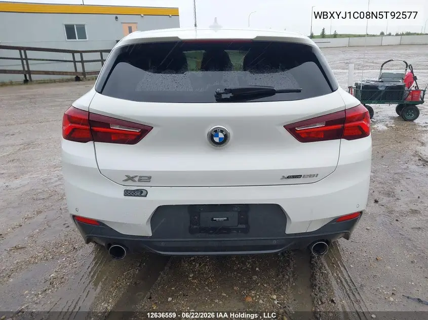 2022 BMW X2 xDrive28I VIN: WBXYJ1C08N5T92577 Lot: 12636559
