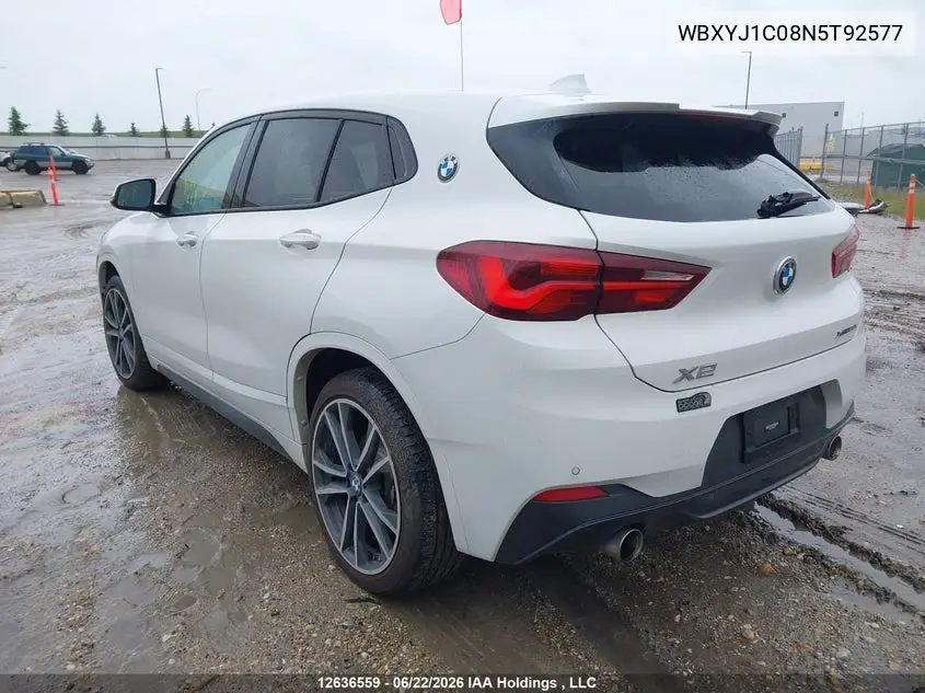 2022 BMW X2 xDrive28I VIN: WBXYJ1C08N5T92577 Lot: 12636559