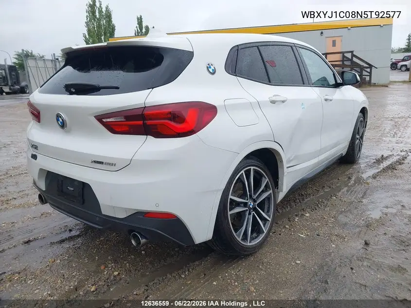 2022 BMW X2 xDrive28I VIN: WBXYJ1C08N5T92577 Lot: 12636559