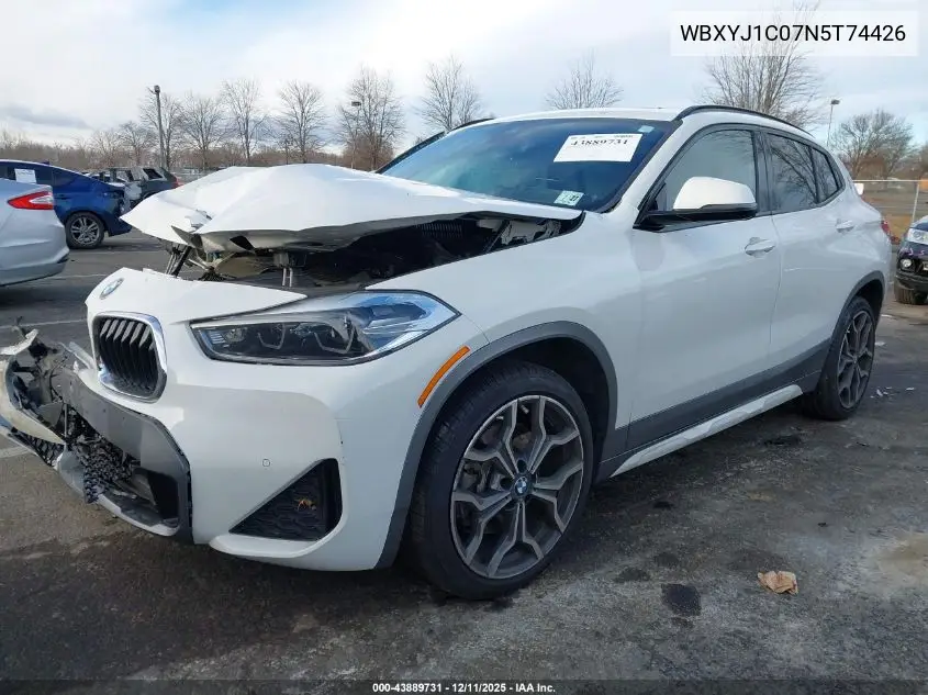 2022 BMW X2 xDrive28I VIN: WBXYJ1C07N5T74426 Lot: 43889731