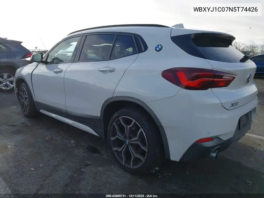 2022 BMW X2 xDrive28I VIN: WBXYJ1C07N5T74426 Lot: 43889731
