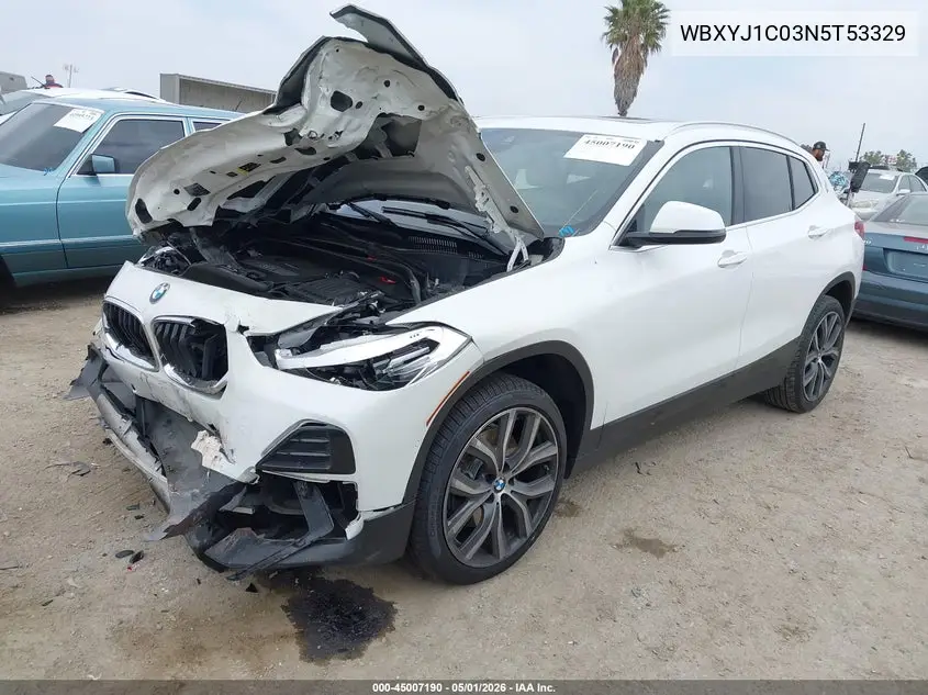 2022 BMW X2 xDrive28I VIN: WBXYJ1C03N5T53329 Lot: 45007190