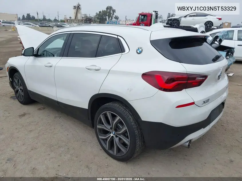 2022 BMW X2 xDrive28I VIN: WBXYJ1C03N5T53329 Lot: 45007190
