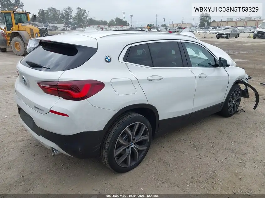 2022 BMW X2 xDrive28I VIN: WBXYJ1C03N5T53329 Lot: 45007190