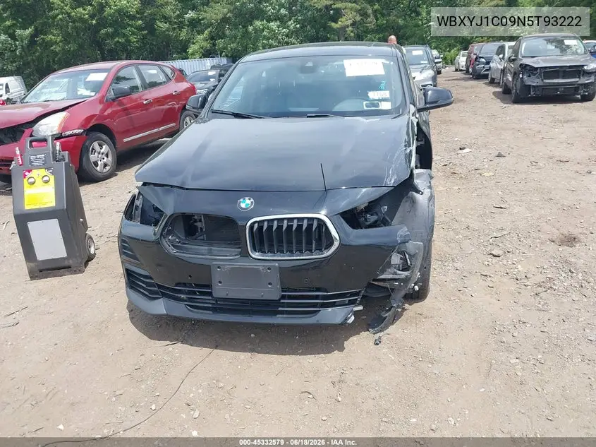 2022 BMW X2 xDrive28I VIN: WBXYJ1C09N5T93222 Lot: 45332579