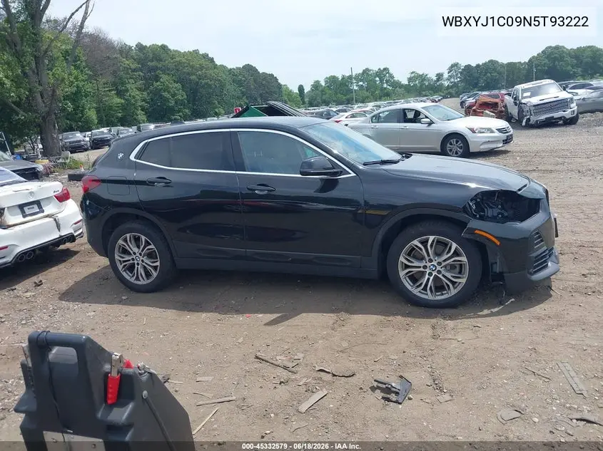 2022 BMW X2 xDrive28I VIN: WBXYJ1C09N5T93222 Lot: 45332579