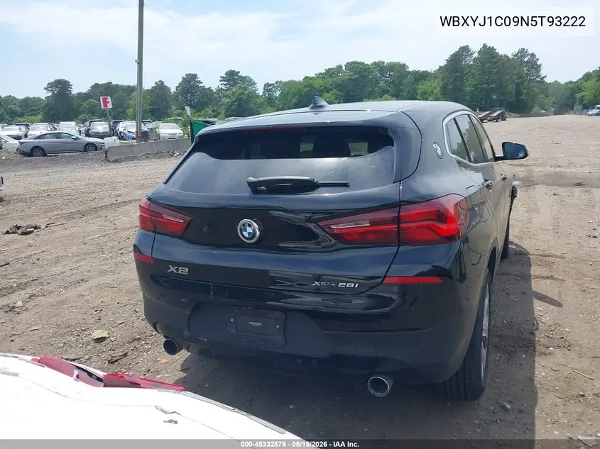 2022 BMW X2 xDrive28I VIN: WBXYJ1C09N5T93222 Lot: 45332579