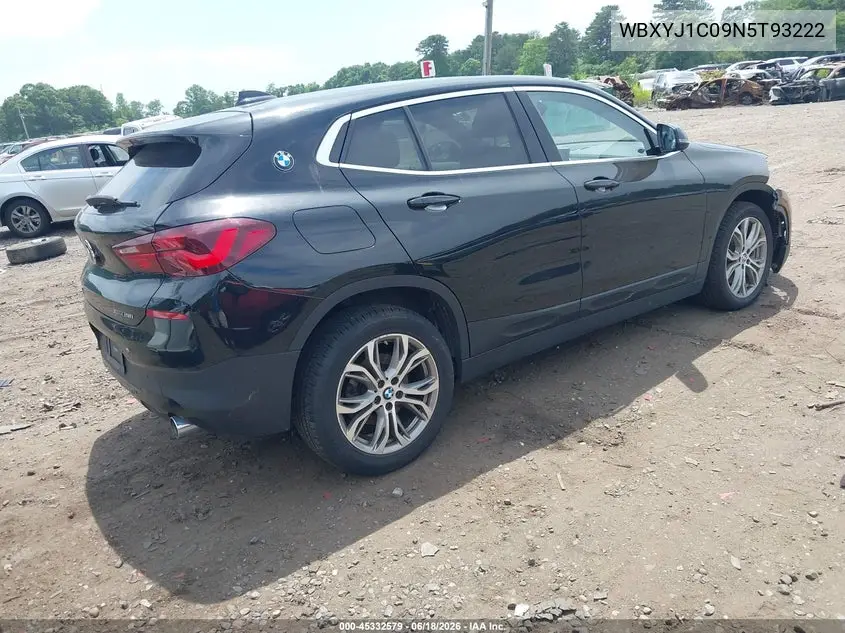 2022 BMW X2 xDrive28I VIN: WBXYJ1C09N5T93222 Lot: 45332579