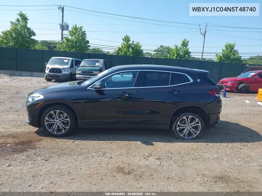 2022 BMW X2 xDrive28I VIN: WBXYJ1C04N5T48740 Lot: 45444963