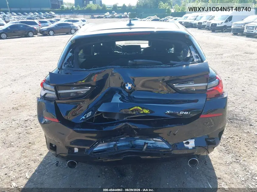 2022 BMW X2 xDrive28I VIN: WBXYJ1C04N5T48740 Lot: 45444963
