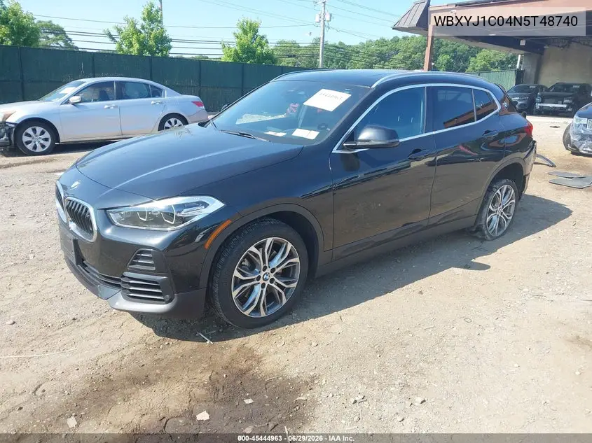 2022 BMW X2 xDrive28I VIN: WBXYJ1C04N5T48740 Lot: 45444963