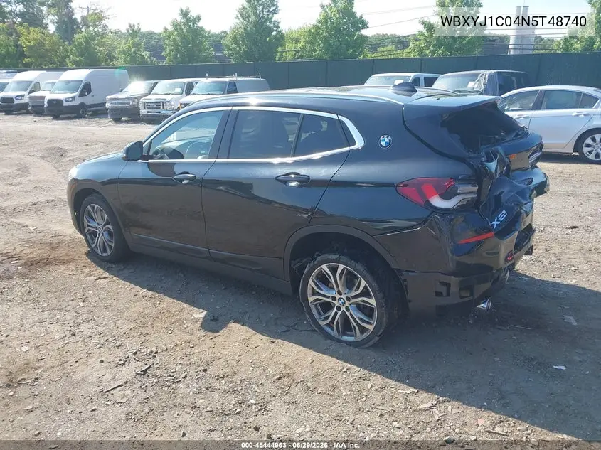 2022 BMW X2 xDrive28I VIN: WBXYJ1C04N5T48740 Lot: 45444963