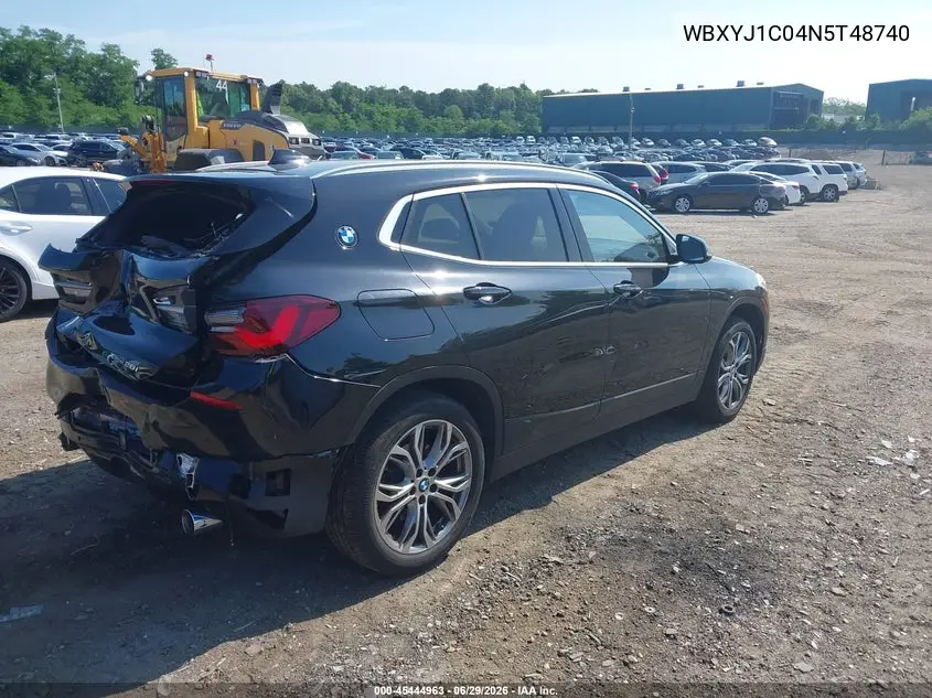 2022 BMW X2 xDrive28I VIN: WBXYJ1C04N5T48740 Lot: 45444963