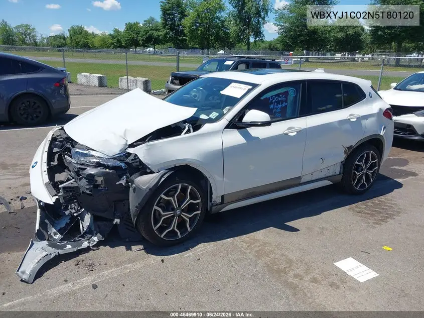 2022 BMW X2 xDrive28I VIN: WBXYJ1C02N5T80120 Lot: 45469910