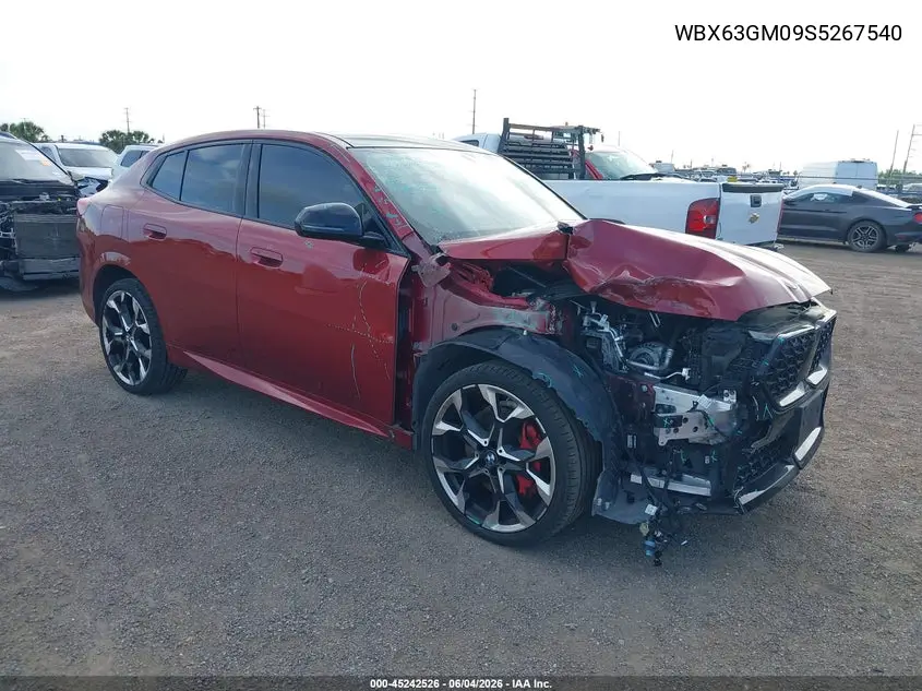 2025 BMW X2 xDrive28I VIN: WBX63GM09S5267540 Lot: 45242526