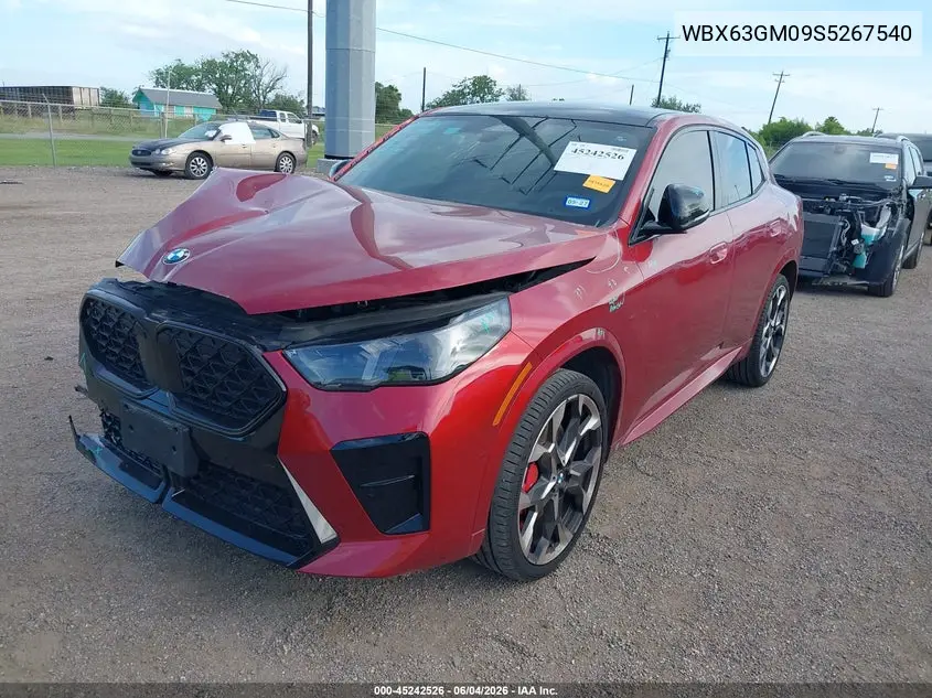 2025 BMW X2 xDrive28I VIN: WBX63GM09S5267540 Lot: 45242526
