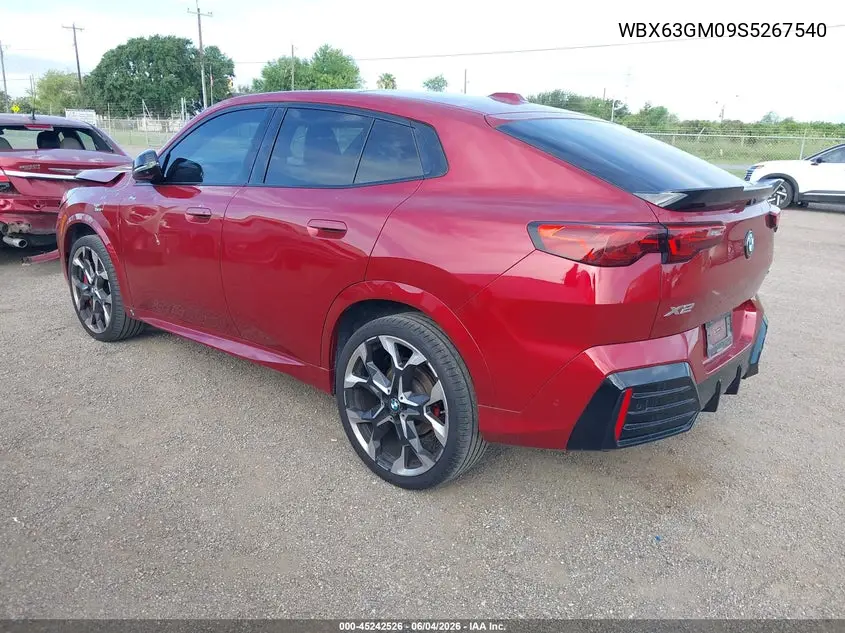 2025 BMW X2 xDrive28I VIN: WBX63GM09S5267540 Lot: 45242526