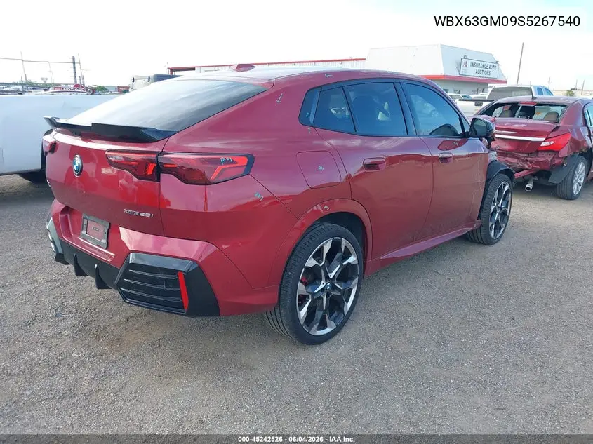 2025 BMW X2 xDrive28I VIN: WBX63GM09S5267540 Lot: 45242526