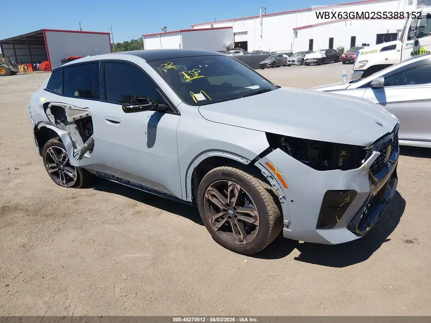 2025 BMW X2 xDrive28I VIN: WBX63GM02S5388152 Lot: 45270512