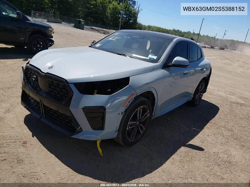 2025 BMW X2 xDrive28I VIN: WBX63GM02S5388152 Lot: 45270512