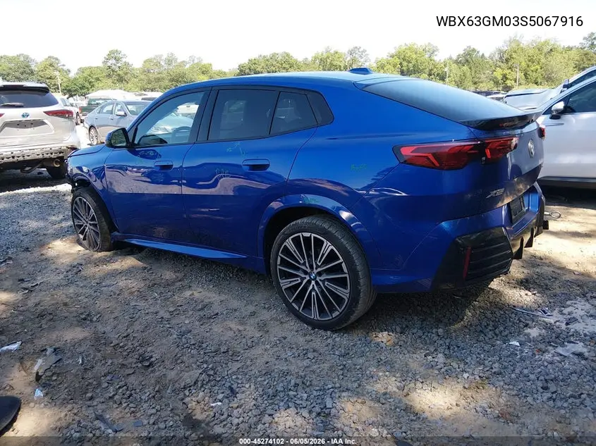 2025 BMW X2 xDrive28I VIN: WBX63GM03S5067916 Lot: 45274102
