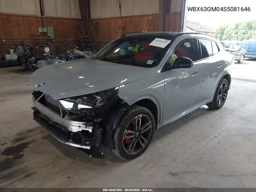 2025 BMW X2 xDrive28I VIN: WBX63GM04S5081646 Lot: 45481555