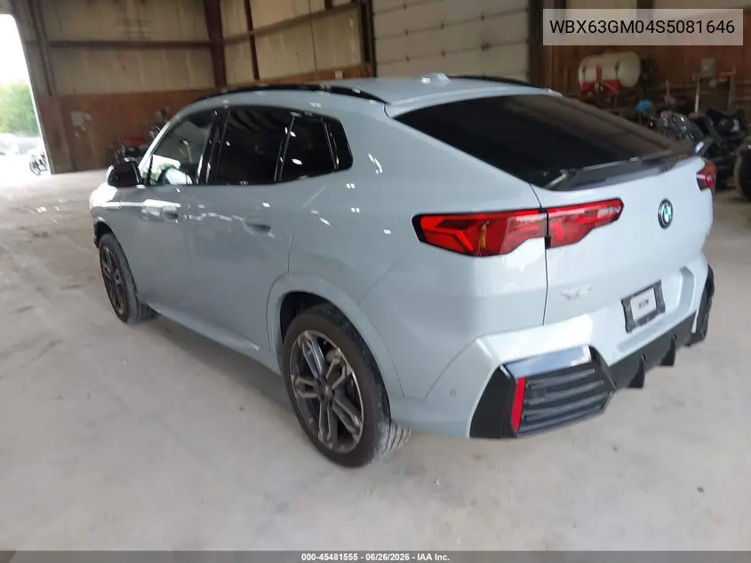 2025 BMW X2 xDrive28I VIN: WBX63GM04S5081646 Lot: 45481555