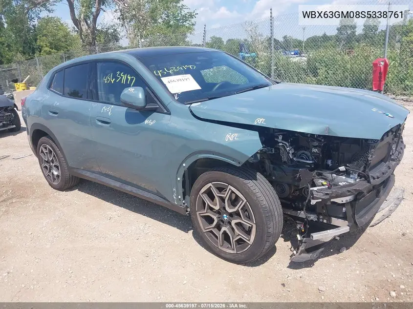 2025 BMW X2 xDrive28I VIN: WBX63GM08S5338761 Lot: 45639197