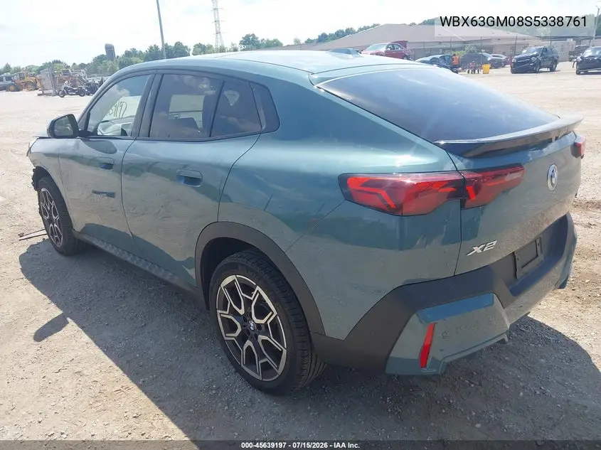 2025 BMW X2 xDrive28I VIN: WBX63GM08S5338761 Lot: 45639197