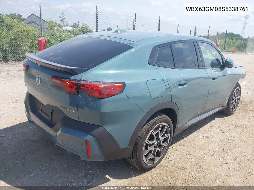2025 BMW X2 xDrive28I VIN: WBX63GM08S5338761 Lot: 45639197