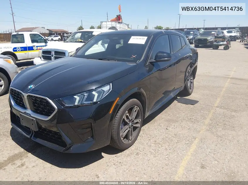 2026 BMW X2 xDrive28I VIN: WBX63GM04T5414736 Lot: 45384840