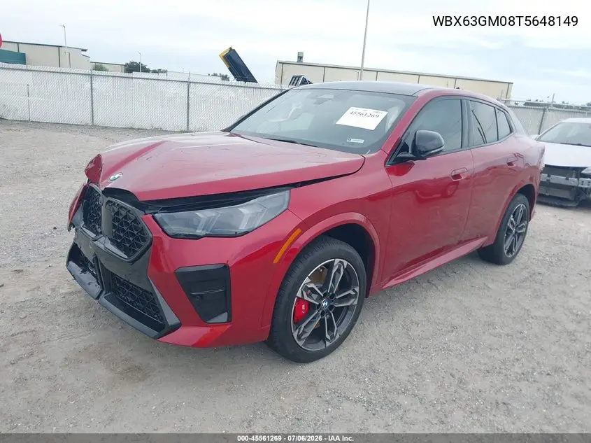 2026 BMW X2 xDrive28I VIN: WBX63GM08T5648149 Lot: 45561269