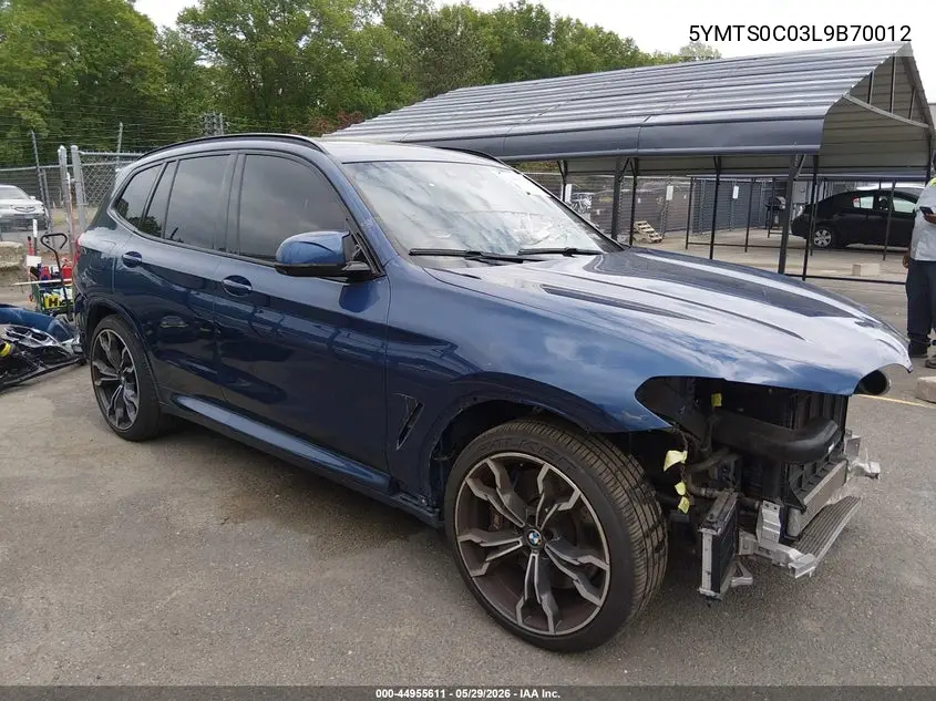 2020 BMW X3 M VIN: 5YMTS0C03L9B70012 Lot: 44955611