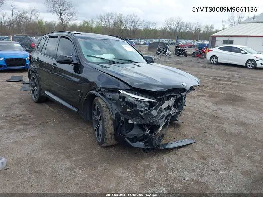 2021 BMW X3 M VIN: 5YMTS0C09M9G61136 Lot: 44858941