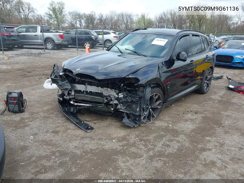 2021 BMW X3 M VIN: 5YMTS0C09M9G61136 Lot: 44858941