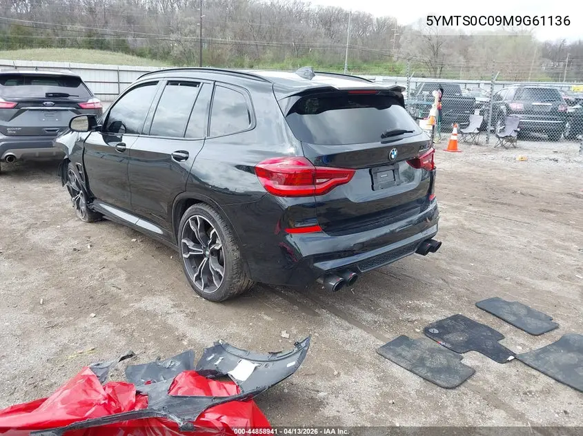 2021 BMW X3 M VIN: 5YMTS0C09M9G61136 Lot: 44858941