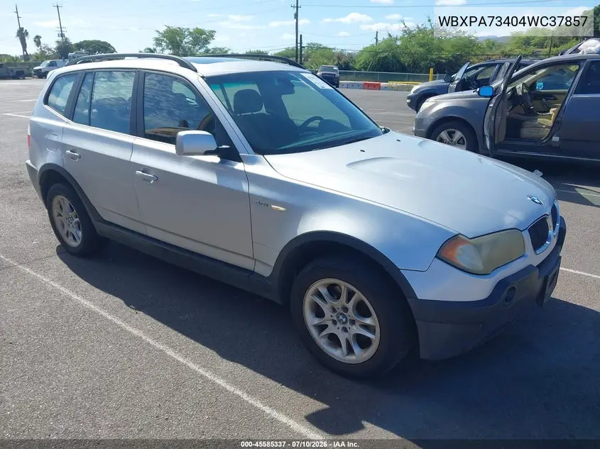 2004 BMW X3 2.5I VIN: WBXPA73404WC37857 Lot: 45585337