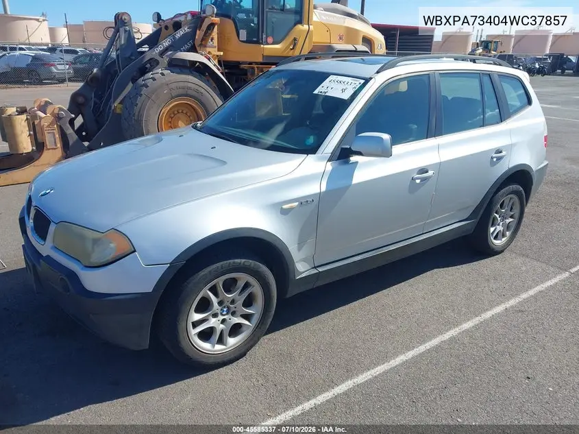 2004 BMW X3 2.5I VIN: WBXPA73404WC37857 Lot: 45585337