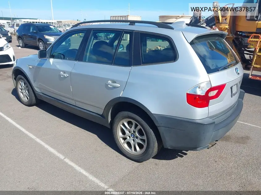 2004 BMW X3 2.5I VIN: WBXPA73404WC37857 Lot: 45585337