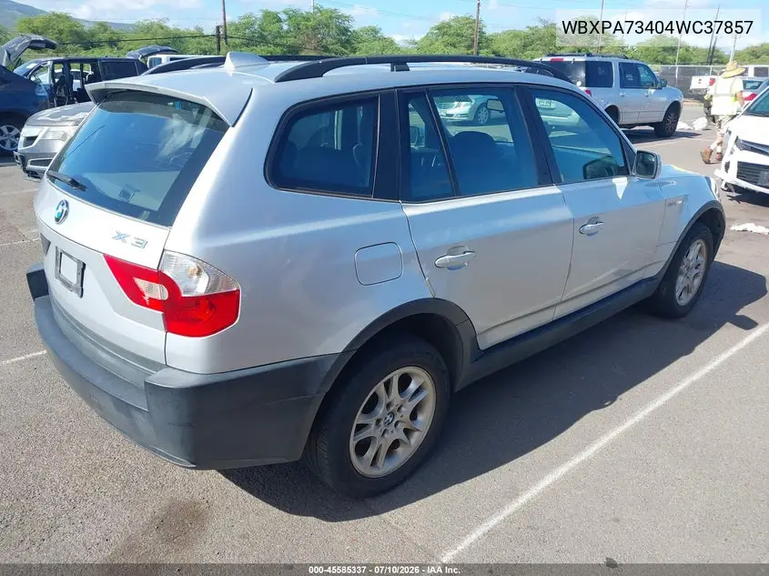 2004 BMW X3 2.5I VIN: WBXPA73404WC37857 Lot: 45585337