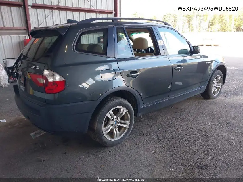 WBXPA93495WD06820 2005 BMW X3 3.0I