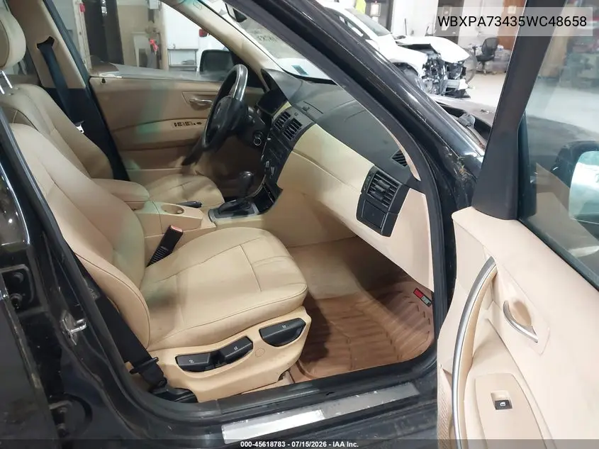 2005 BMW X3 2.5I VIN: WBXPA73435WC48658 Lot: 45618783